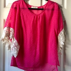Sheer top with lace Details